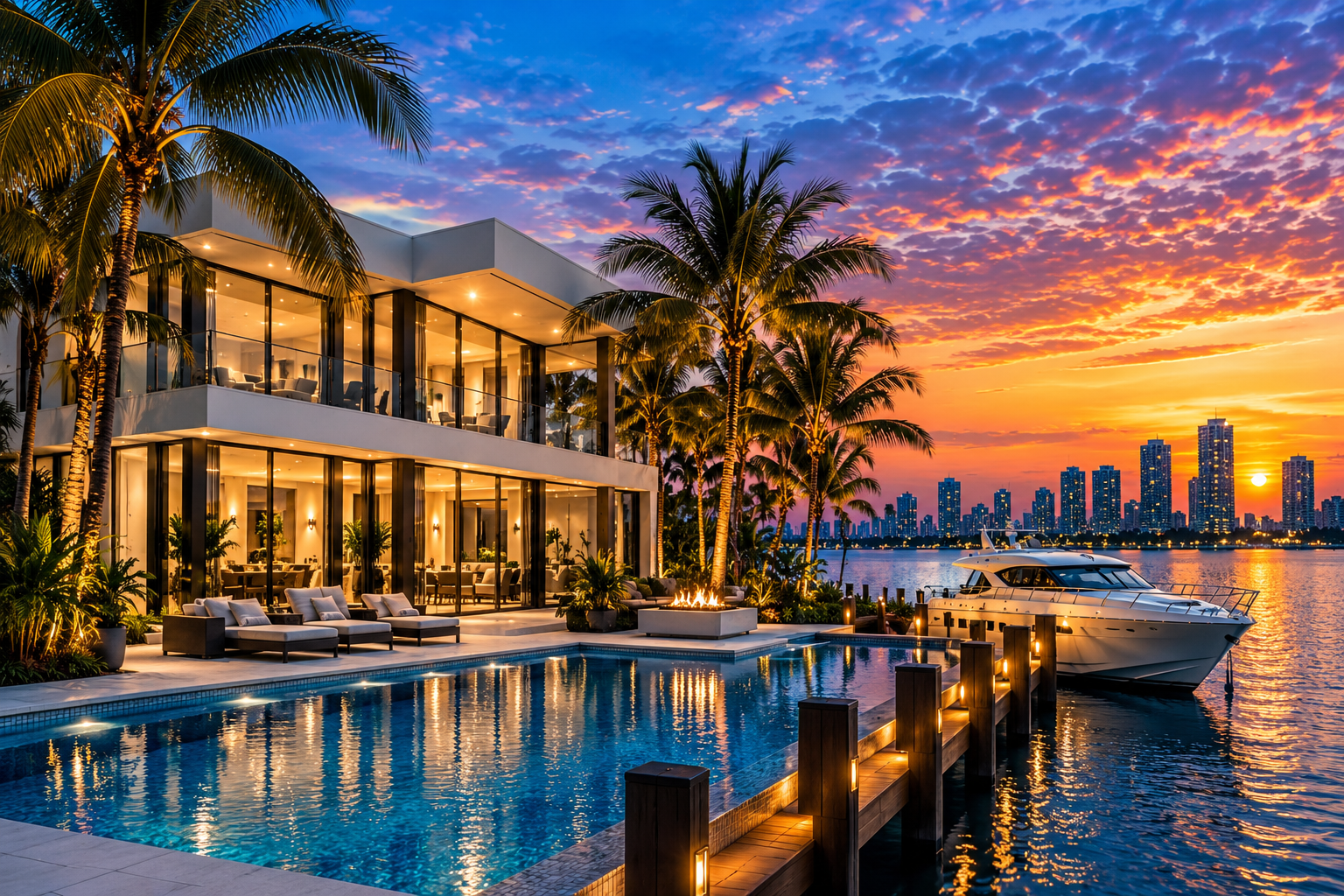 South Florida waterfront outdoor living